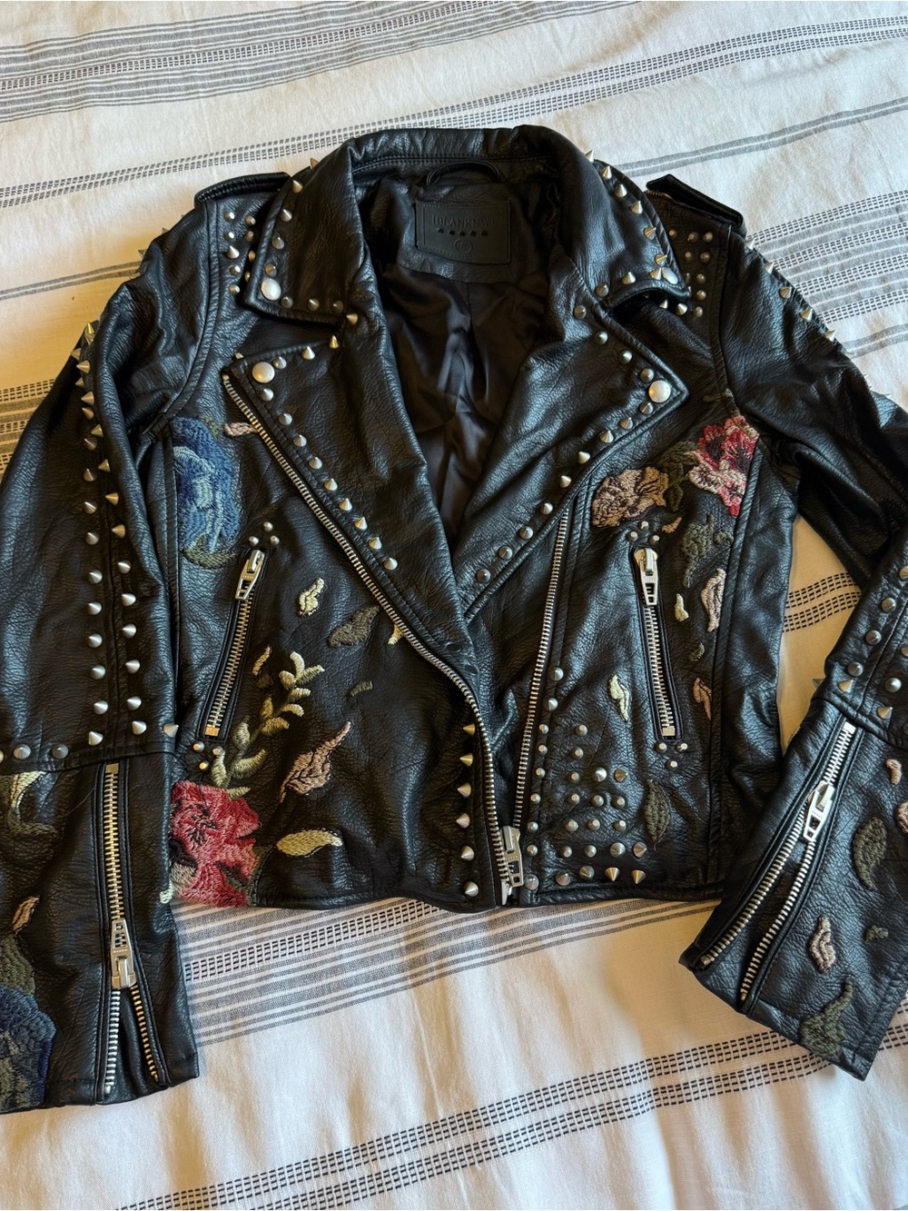 Blank NYC Studded Floral Moto Jacket